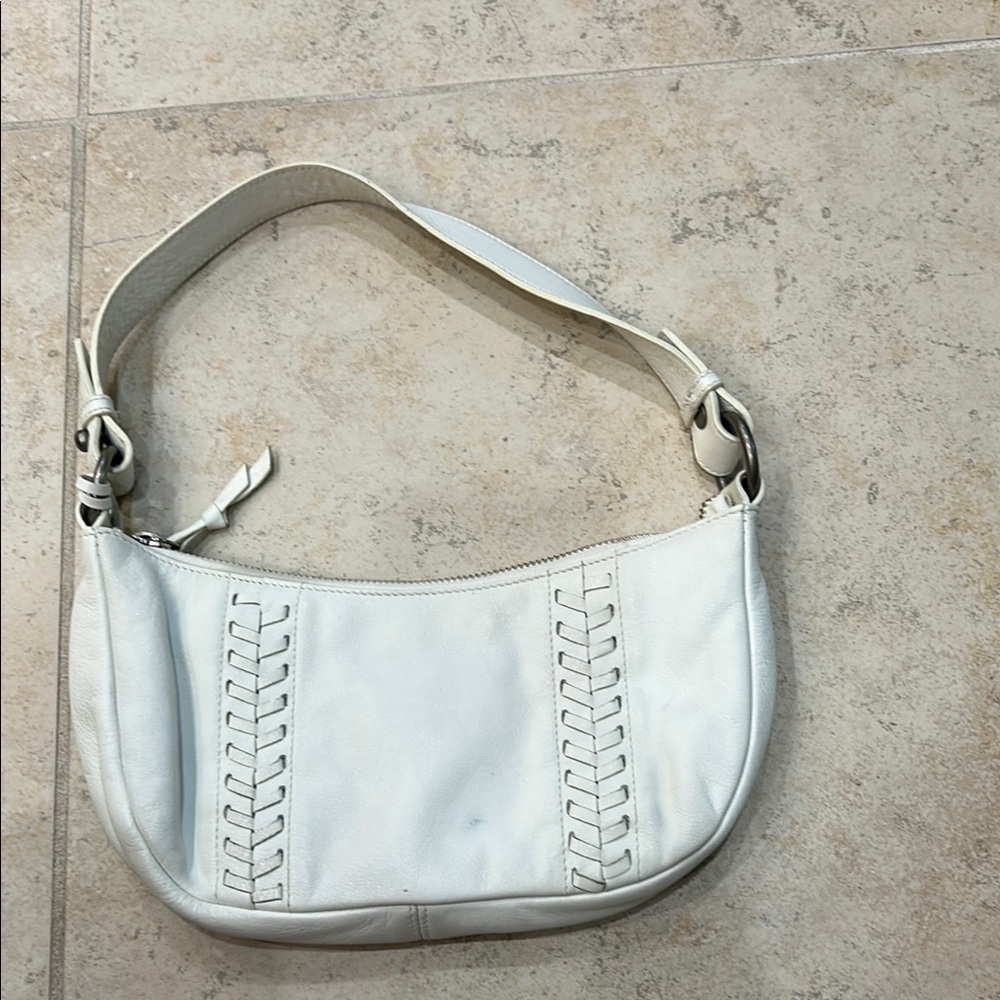 Lauren Ralph Lauren White Leather Shoulder Bag